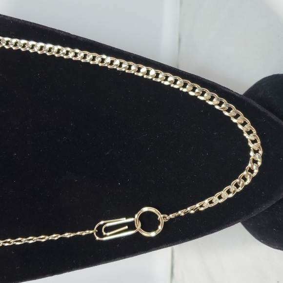 French connection gold mix chain pin circle chain long necklace - Picture 2 of 6